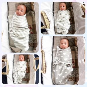 1.0 Tog 3 Pack Baby Swaddle 100% Cotton  for Newborn